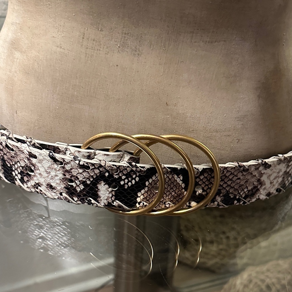 CAbi Snakeskin Belt with Gold Accents